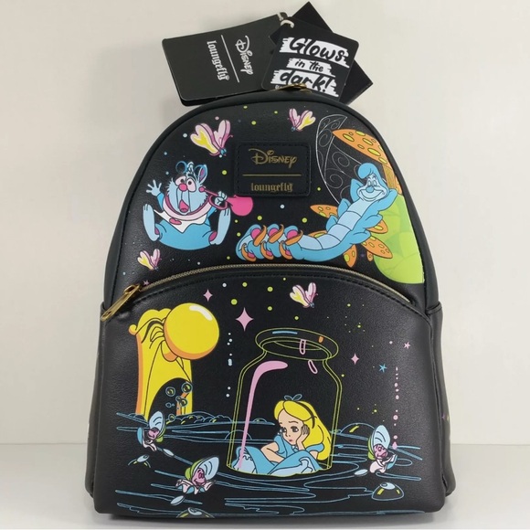 Loungefly Handbags - Loungefly Disney Alice In Wonderland Glow In The Dark Characters Mini Backpack